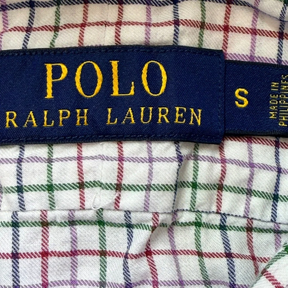 Polo Ralph Lauren Button Down Shirt Mens Small Multi Color Check Pony Logo‎